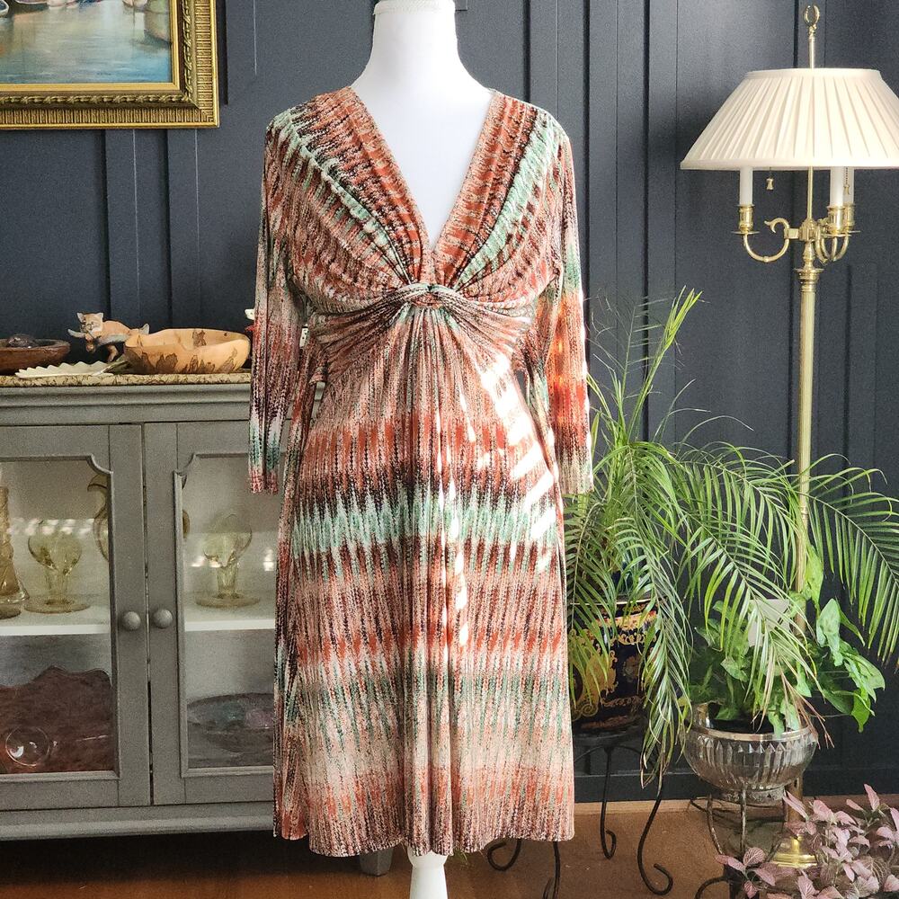 Ilse Jacobsen Hornbaek Twist Front Print Dress Sz M